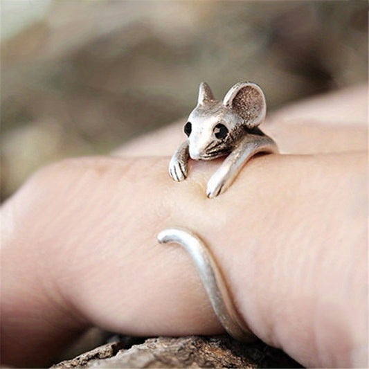 Cute Rat Adjustable Cuff Ring, Teen Girls Gift